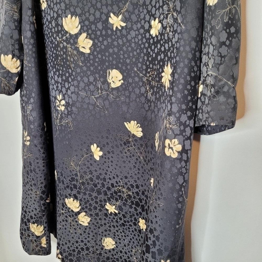 LIHLI Saks Fifth Black Silk Floral Dress - Picture 6 of 14